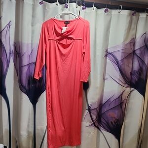 Lane Bryant Vibrant Pink Long Sleeve Dress